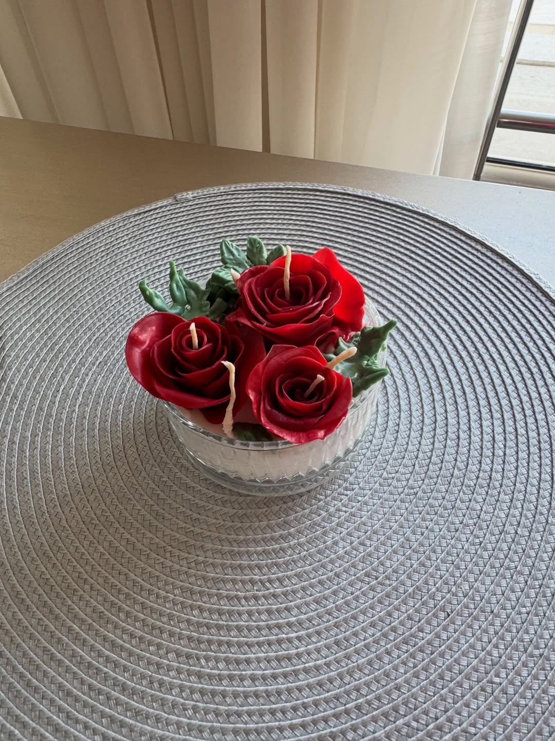 جار شمع گل روسی دست ساز رز